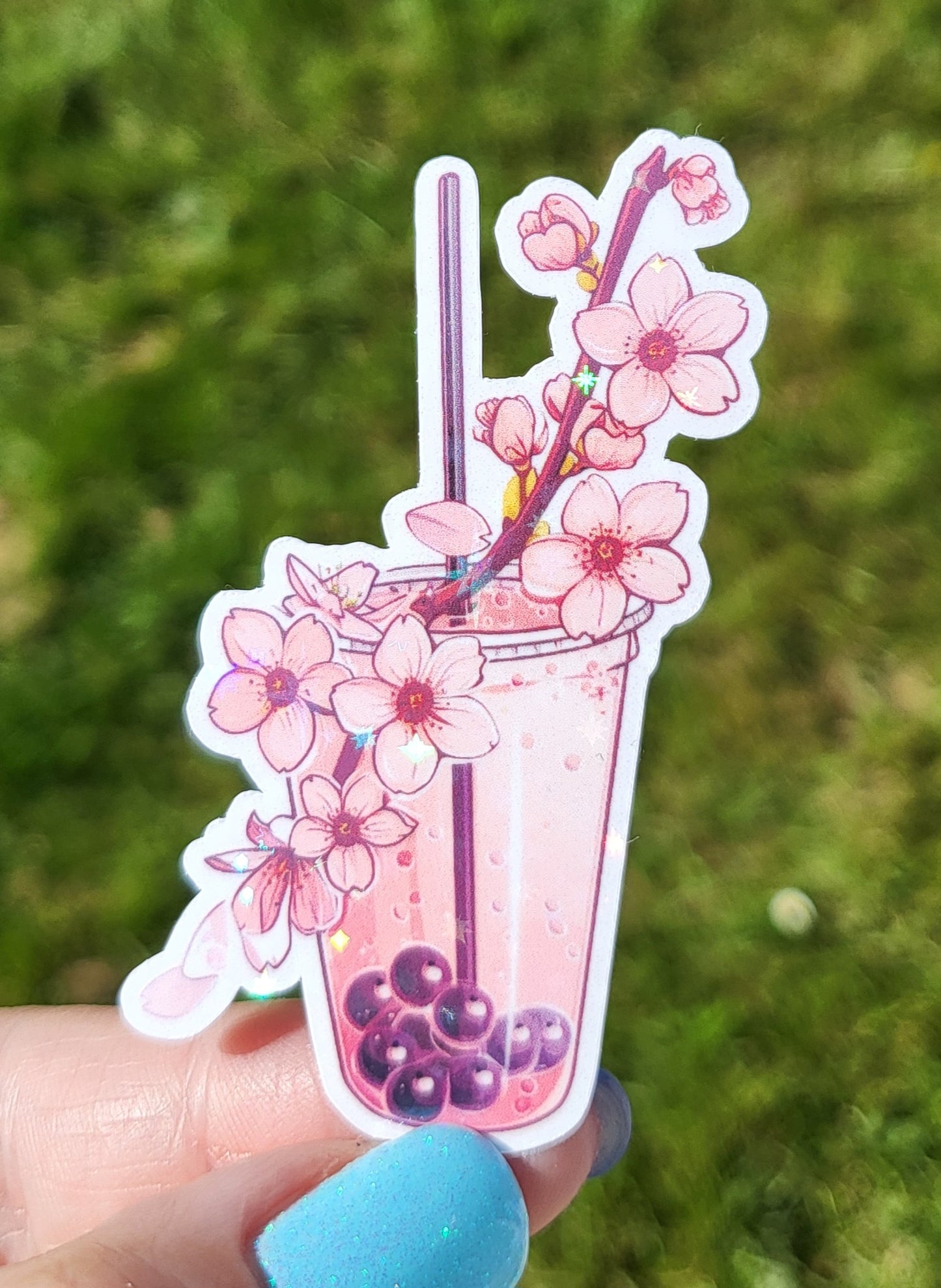 Sticker bubble tea sakura