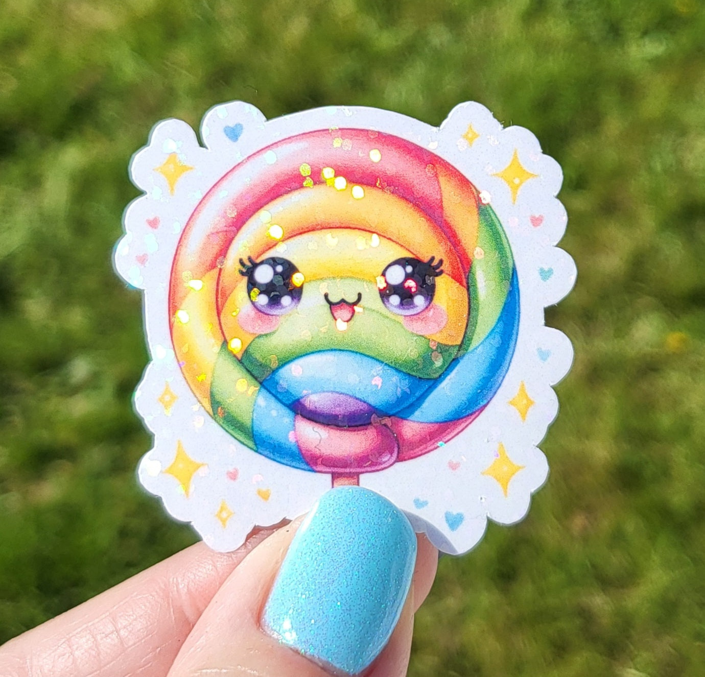Sticker sucette arc en ciel