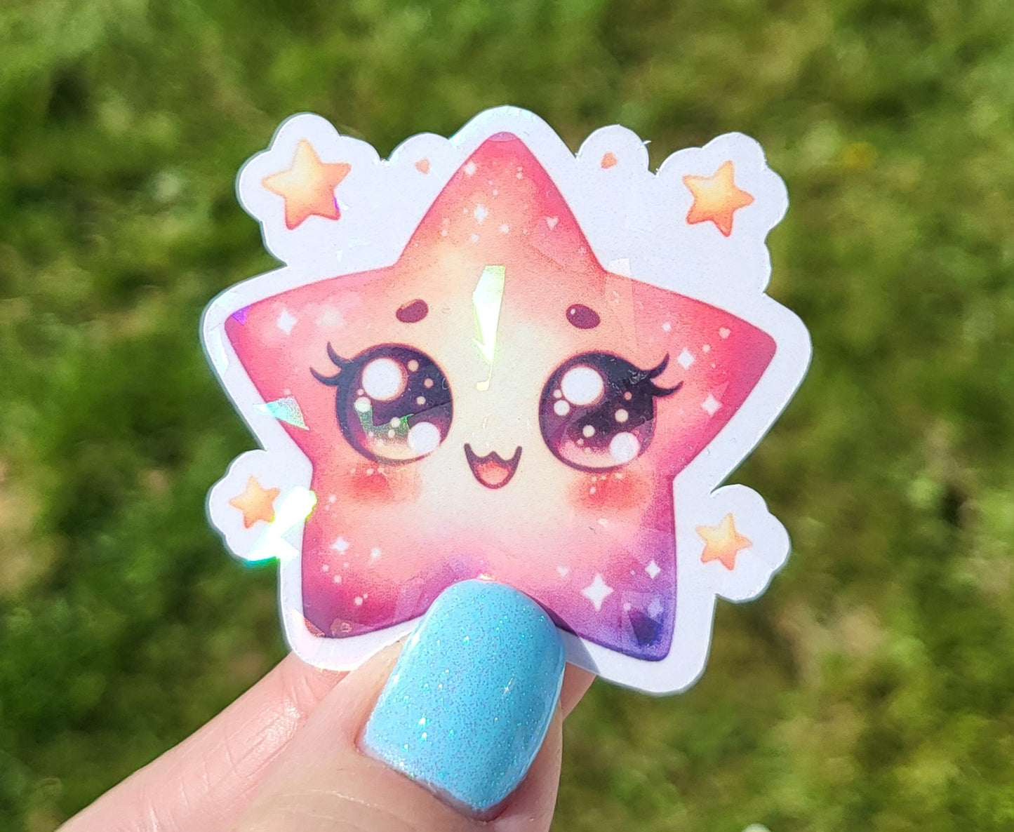 Sticker étoile rose violette