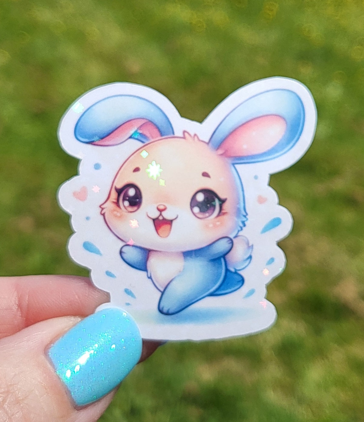 Sticker bébé lapin qui court