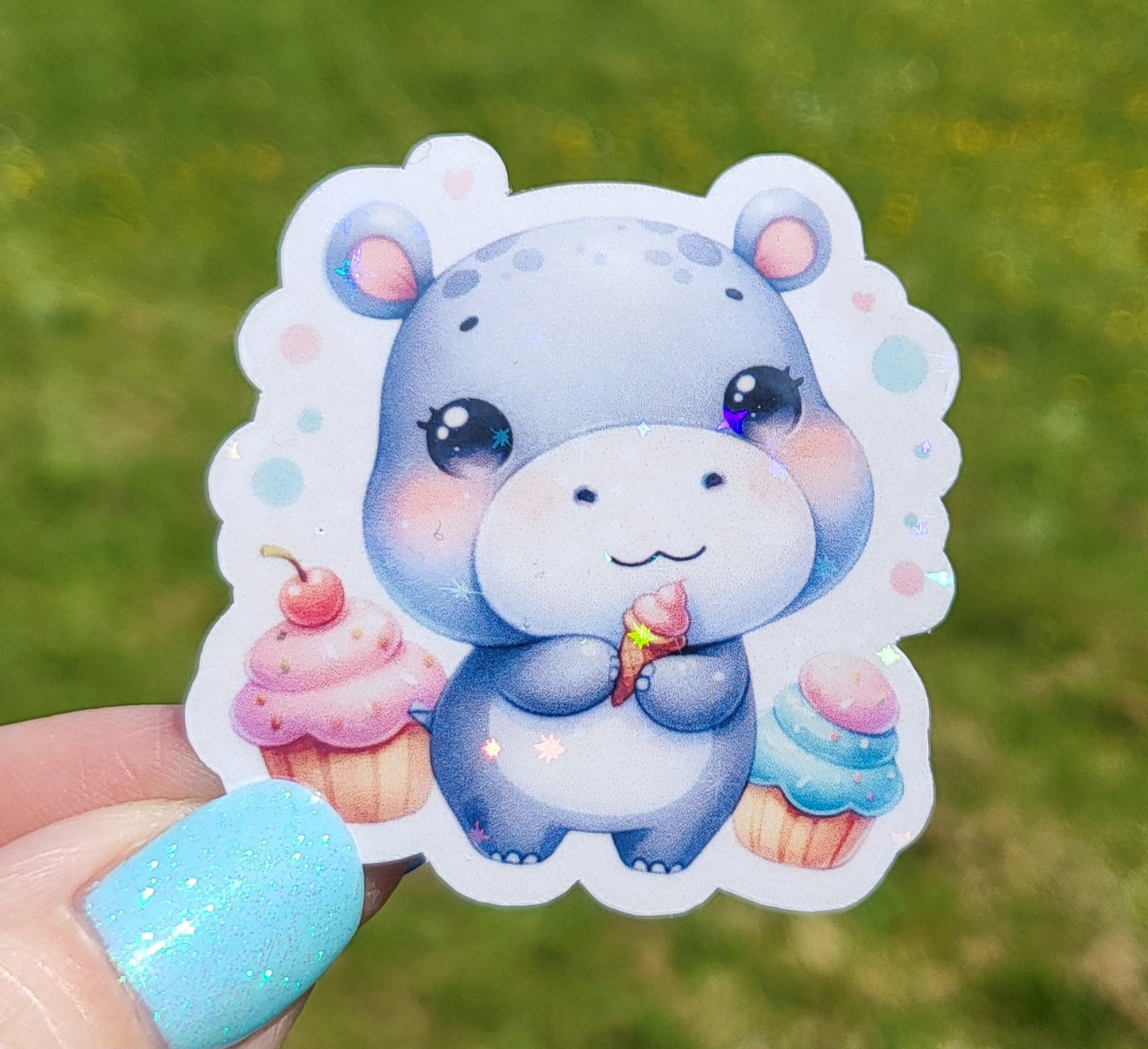 Sticker bébé hippo sucré