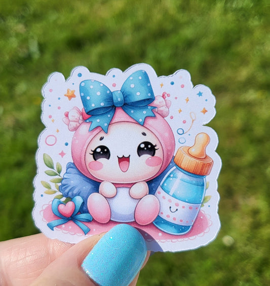 Sticker bébé ours biberon
