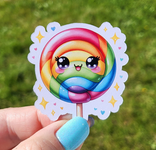 Sticker sucette arc en ciel