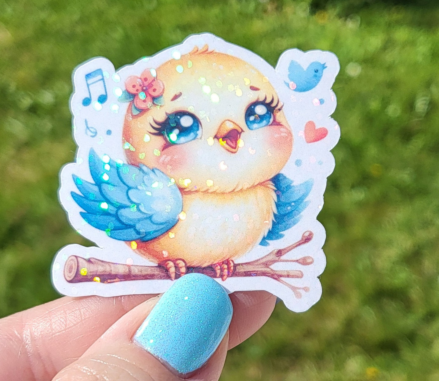 Sticker bébé oiseau musique