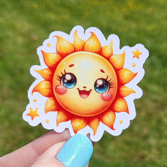 Sticker soleil orange jaune