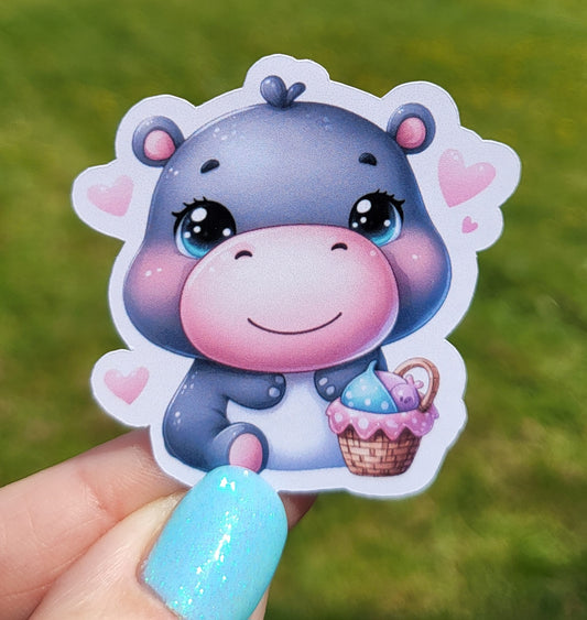 Sticker bébé hippo
